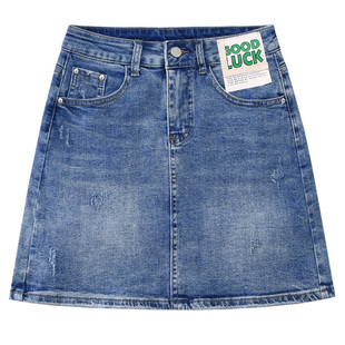 半身裙女2025年新款夏季女牛仔裙短裙a字半裙弹力高腰防走光裙子