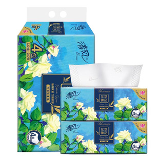 清风纸巾抽纸整箱批发家用原生木浆压花卫生纸可湿水面巾纸餐巾纸