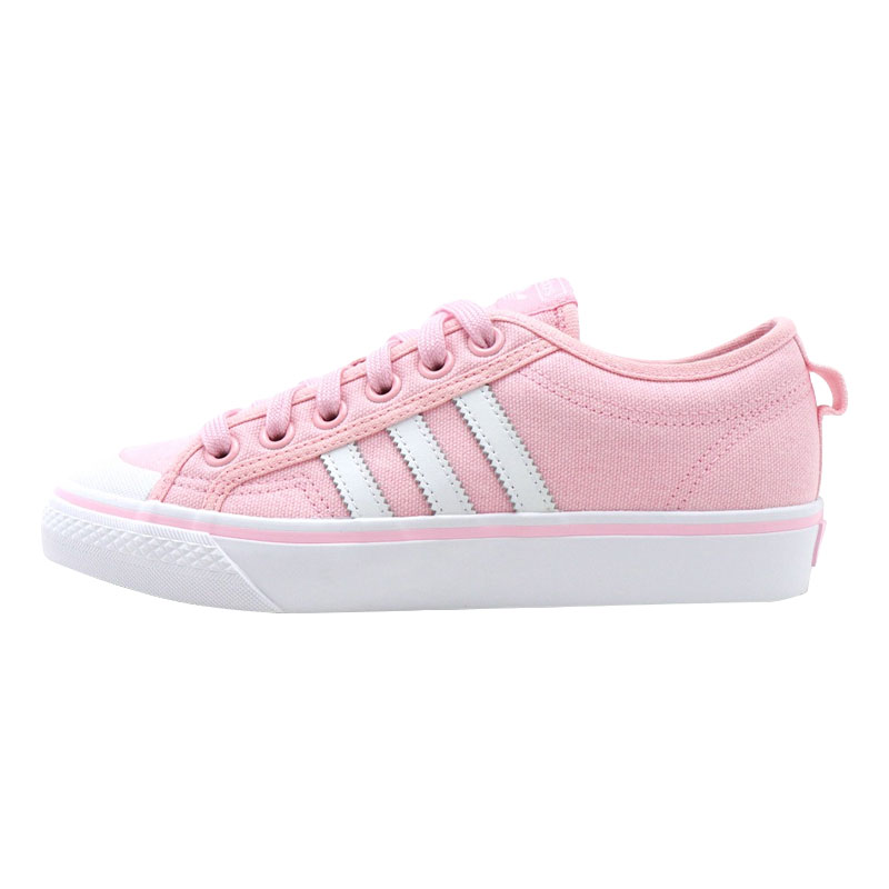 樱花粉板鞋Adidas阿迪达斯低帮女