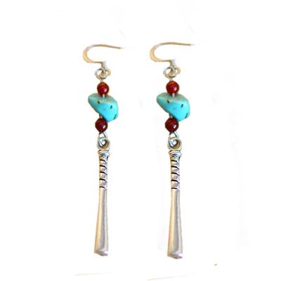 耳坠女绿松石耳饰古代耳环藏式