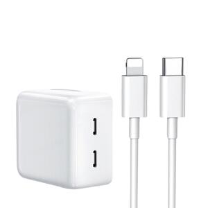 佰卡朗适用iphone14充电器头35W双口快充数据线13适用苹果12手机11PD快充ipromax20W套装插头双typec