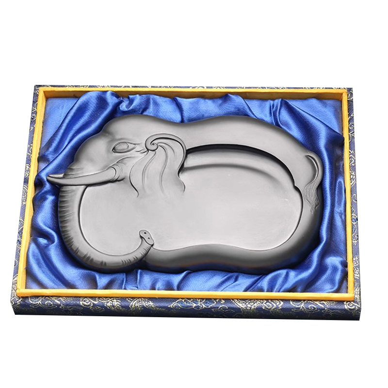 文房送礼 国家非遗手工孤品砚台  万象更新 书法专用天然歙砚原石安徽歙县大谷运黑龙尾可研磨墨收藏送礼端砚