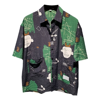 特琳露夏季潮牌宽松百搭短袖衬衫