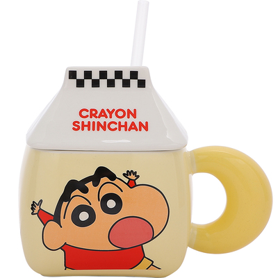 笔小新杯子陶瓷马克杯带盖水杯