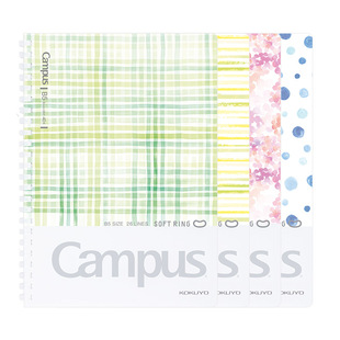 日本国誉KOKUYO水彩絮语软线圈本soft ring笔记本B5少女心简约学生A5本子横线点线本封套本