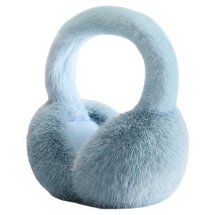 蓝色保暖耳罩女冬季可折叠杨超越同款高颜值骑行抗寒防冻耳暖