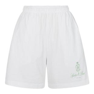 Sporty Rich 女士春季白色棉质宽松运动休闲五分短裤银泰百货