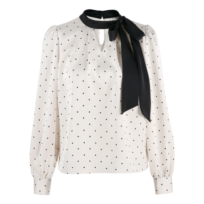波点长袖衬衫气质设计感上衣