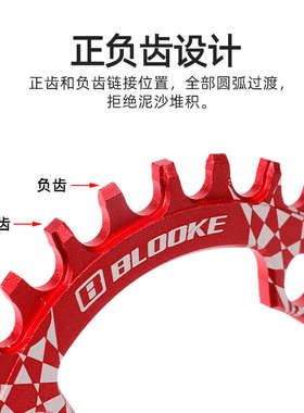法国BLOOKE山地车自行车正负齿牙盘30 32 34 36齿BCD96牙盘片齿盘