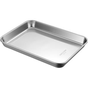 吉度304不锈钢肠粉蒸盘长方形盘子凉皮盘家用商用托盘蒸肠粉方盘