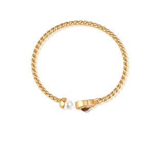 AJIDOU阿吉豆手链美拉德手镯虎眼石复古金手饰女款木变石开口镯子