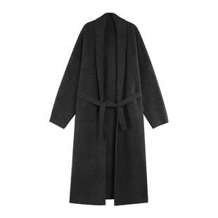 pusumede【现货5.5折】慵懒长款毛衣开衫外套女绑带气质针织上衣