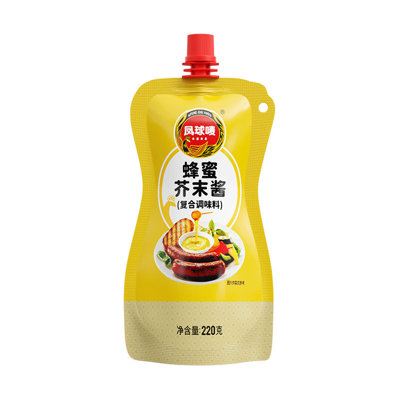 凤球唛蜂蜜芥末酱沙拉旗舰店炸鸡家用热狗汉堡蘸酱商用烘焙小包装