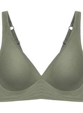 诗婷软支撑内衣女果冻条提拉小胸聚拢无痕收副乳乳胶杯无磁铁文胸