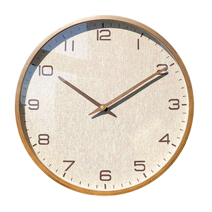 钟表挂钟客厅2025新款挂墙实木时钟家用挂表静音高级感原木风轻奢