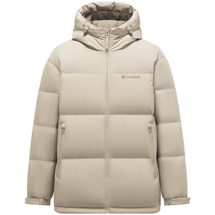 坦博尔2025年新款男士羽绒服廓形短款连帽休闲时尚潮流保暖外套冬