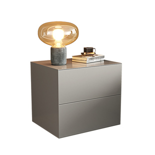 意式极简烤漆床头柜简约现代创意床边柜收纳柜设计师卧室置物柜