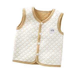 儿童纯棉马甲婴儿保暖春秋冬加厚宝宝坎肩男女童加厚夹棉背心