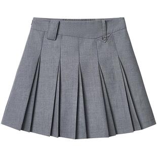 PIT百褶短裙女士2026夏季新款miu系学院风小个子高腰显高半身裙