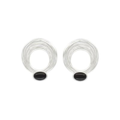 OINICIO初印圆环黑玛瑙耳钉女