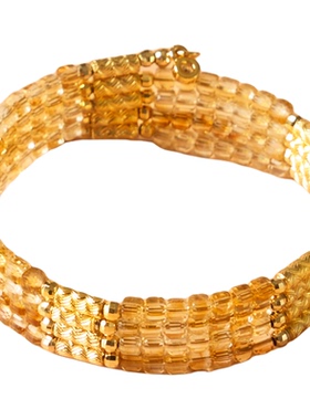 天然黄水晶手串多圈叠戴项链