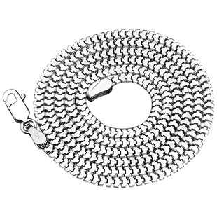 925纯银项链男士镀金18k白金方盒子链加长银链子单女圆蛇骨链素链