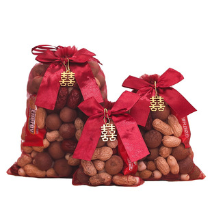 结婚喜糖袋子婚礼满月乔迁包装糖盒空盒烟瓜子花生糖果包装袋纱袋