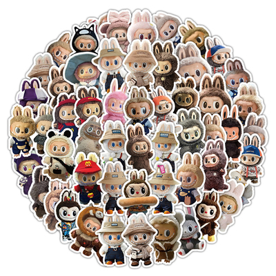 50张拉布布卡通装饰防水涂鸦贴纸