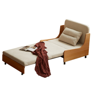 沙发床可折叠两用抽拉伸缩沙发床实木单人小户型拉床沙发布艺客厅