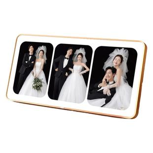 三宫格摆台洗照片做成相框打印高级感水晶婚纱照全家福定制作相册