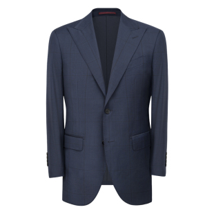 【1499礼盒】CULTUM澳洲羊毛亲王格半麻衬西服套装男新郎婚礼西装