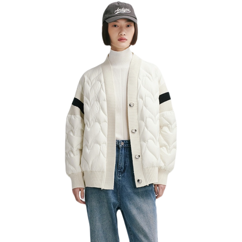 千仞岗羽绒服女短款复古