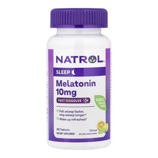 Natrol褪黑荷尔蒙速溶特强型柑橘味健康睡眠舒缓心绪入睡帮助