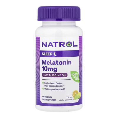 Natrol褪黑荷尔蒙速溶特强型柑橘味健康睡眠舒缓心绪入睡帮助