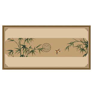 冉忆新中式皮革桌垫氛围感免洗防水防油垫子高级感高档桌布竹枝词