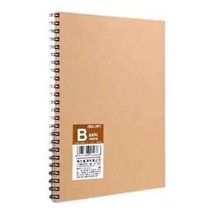 得力A4笔记本本子B5牛皮纸封面简约线圈本大学生专用考研错题本记录本精致A5日记本横线加厚练习本商务记事本