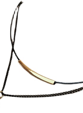 黑色小众设计感ins冷淡风锁骨链