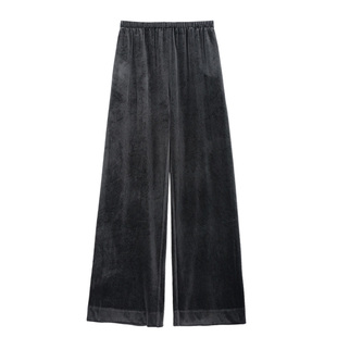 徐大脸吖定制【现货清仓】光泽丝绒阔腿裤直筒宽松垂感休闲长裤子