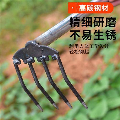 赶海专用工具海边装备挖螃蟹蛤蜊贝壳螺花蛤神器四齿钉耙耙子铁耙