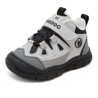 巴布豆童鞋男童鞋子2025新款冬季婴幼儿男宝加绒二棉鞋儿童学步鞋