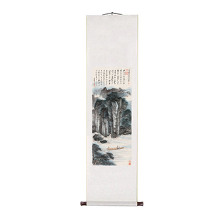 张大千赤壁图国画山水画竖幅卷轴字画客厅装饰画办公室背景墙挂画