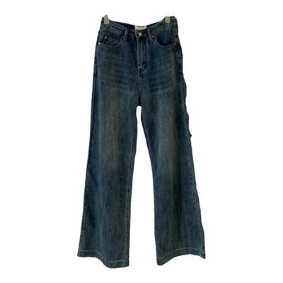 宽松显瘦百搭春季拖地直筒长裤