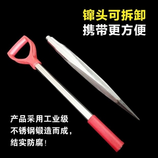 不锈钢冰窜子冰锥冰铲手动三棱冰钏破冰器冬钓鱼凿冰工具穿冰神器