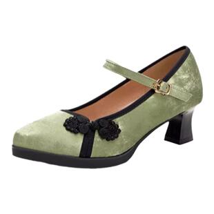 中国风旗袍走秀高跟鞋女2025新款复古时尚百搭单鞋配马面裙的鞋子