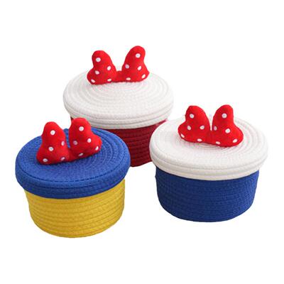 20x14cm在逃公主棉绳收纳筐编织数据线带盖收纳篮可爱卧