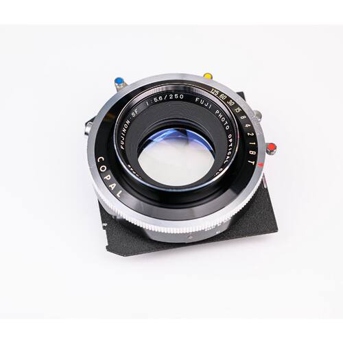 可维修议价  富士SF250mmf5.6大幅镜片成色多划痕和擦痕3S快门状