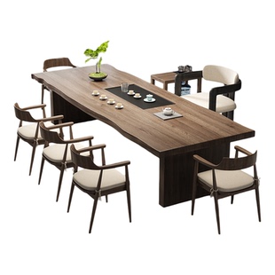 新中式实木大板桌椅组合2026新款高端客厅泡茶台办公室接待茶桌