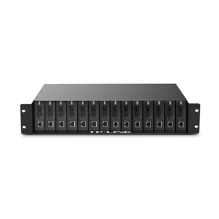 普联TP-LINK/tplink TL-FC1400 14槽光纤收发器专用机架机柜2U尺寸TL-FC1420双电源收发器机架