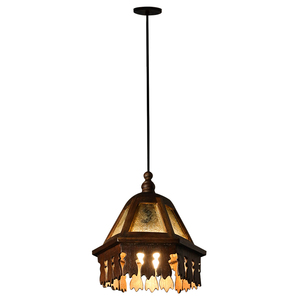 东南亚风格灯具泰式餐厅茶室吧台阳台复古氛围实木吊灯玻璃床头灯