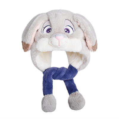 兔子朱迪帽子围巾一体儿童女警官捏耳朵会动的疯狂动物城尼克狐冬